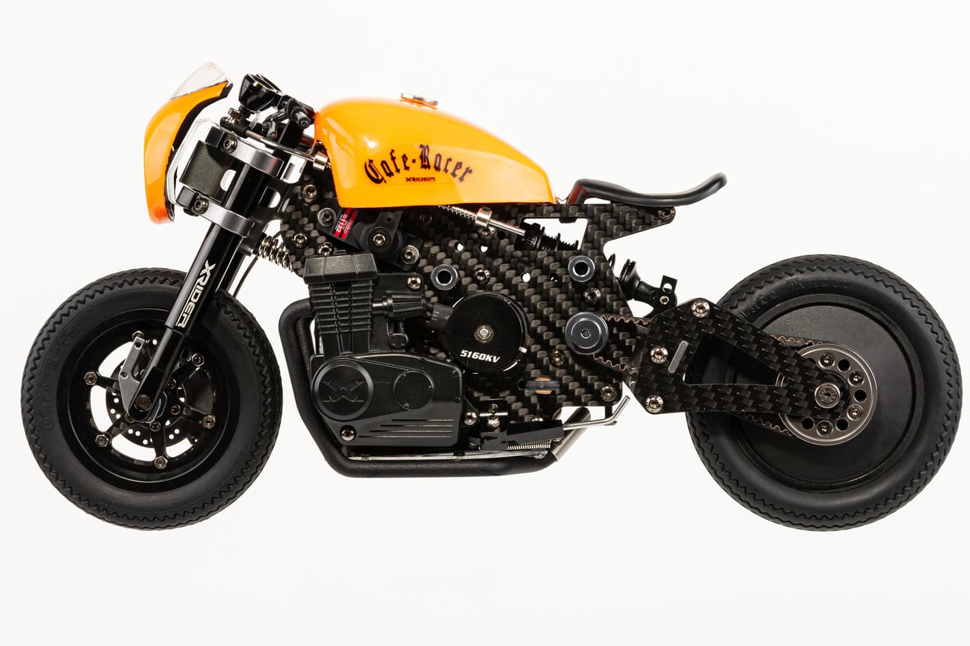 Caferacer RC model front three-quarter view